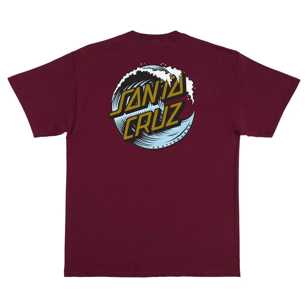 Wave Dot S/S T-Shirt Maroon/Gold